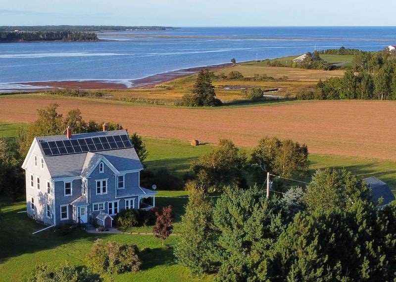 Power East Electric: farmhouse solar aerial