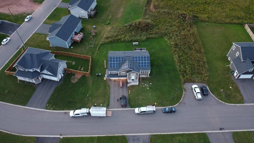 Power East Electric: solar install aerial