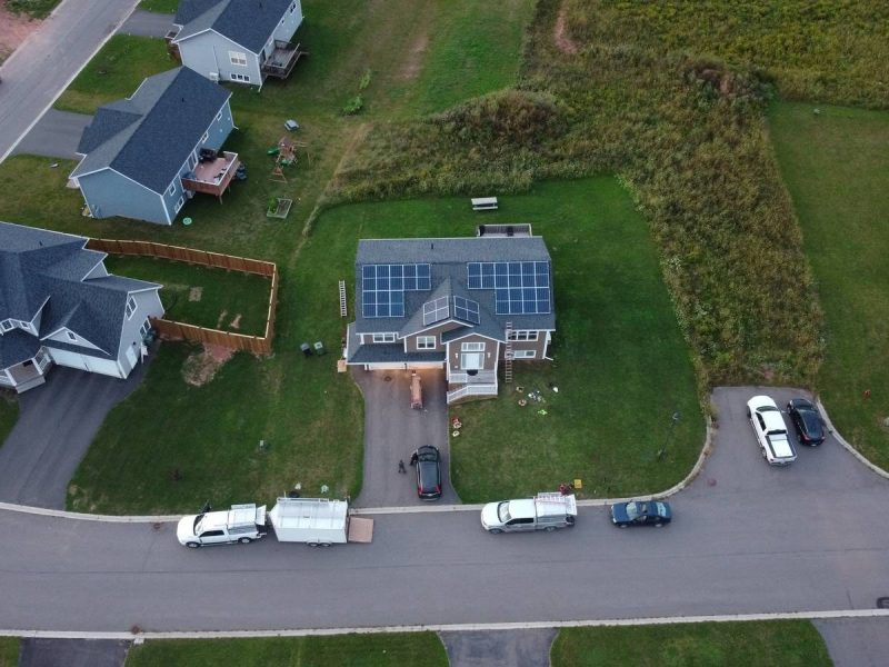 Power East Electric: solar install aerial