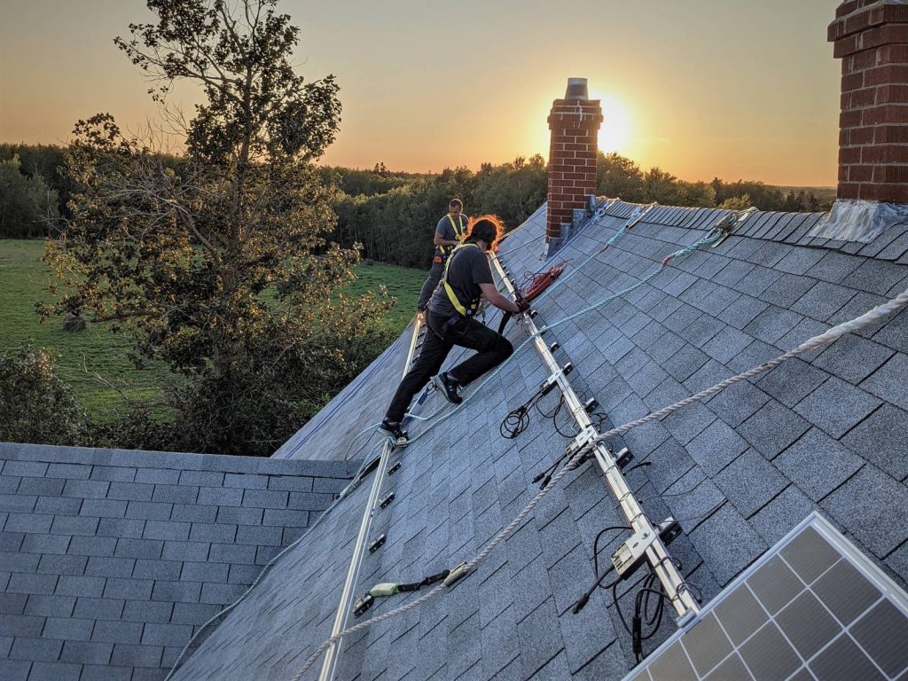 Power East Electric: solar rooftop sunset